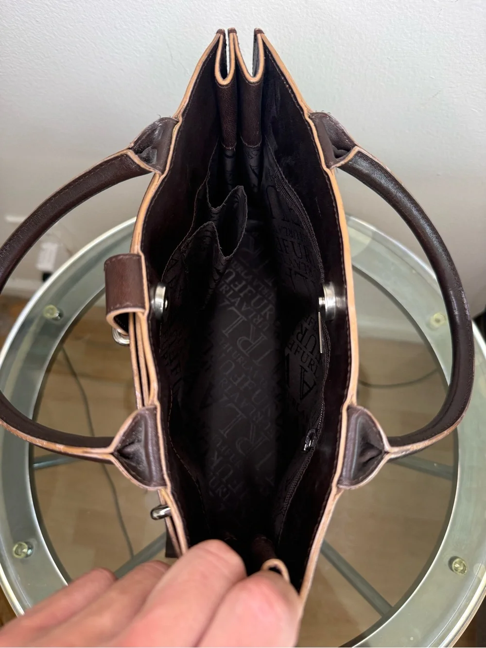 Furla Leather Tote Bag - Brown